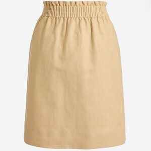 NWOT J. Crew Factory Linen-Cotton Sidewalk Mini Skirt Tan Pull-On Size 10